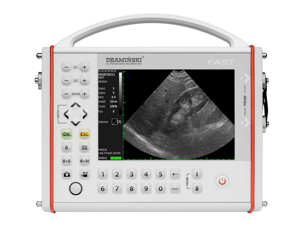 Stworzony do szybkiej diagnostyki narządów jamy brzusznej i miednicy mniejszej przez powłoki ciała oraz do badań endowaginalnych i endorektalnych