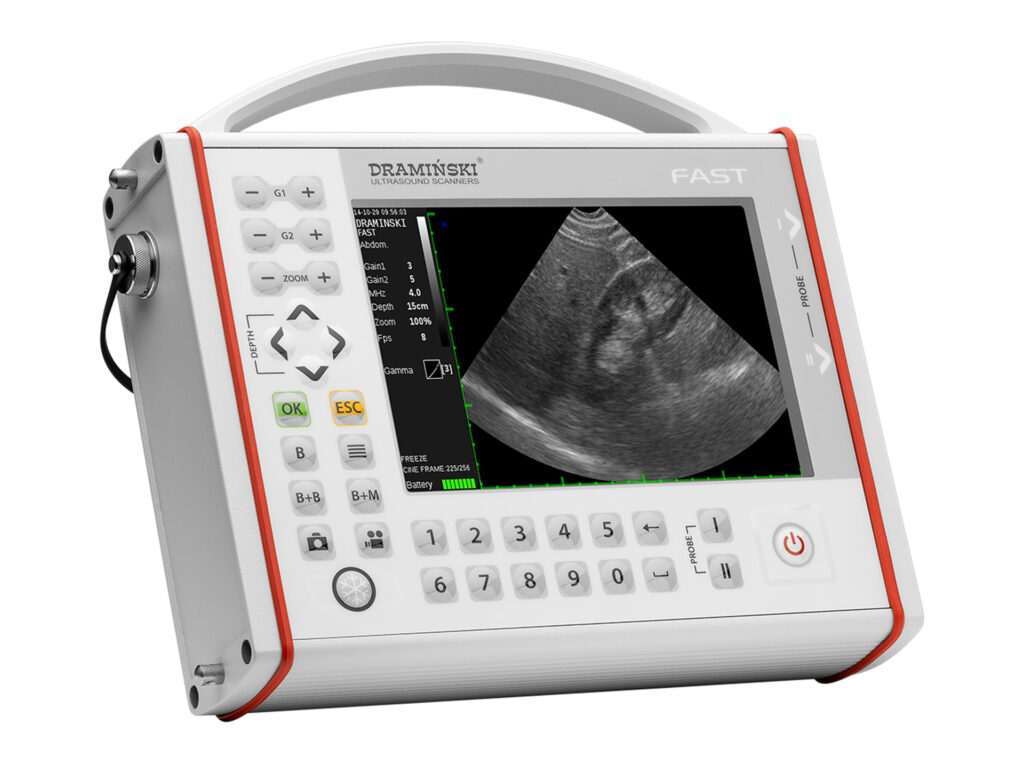 lekkie USG z wymiennymi sondami mechanicznymi do szybkiej diagnostyki w terenie