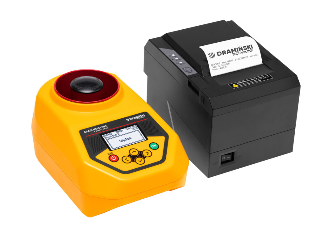 Wilgotnościomierz GMDM2 z bezprzewodową drukarką Bluetooth – miernik wilgotności ziarna z funkcją wydruku wyników