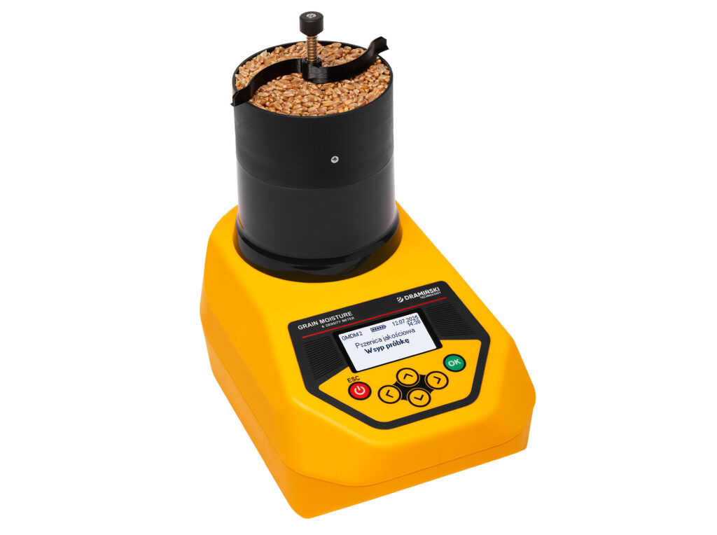 Tester wilgotności ziarna GMDM2 z dozownikiem do precyzyjnego napełniania – idealny do zbóż i nasion oleistych